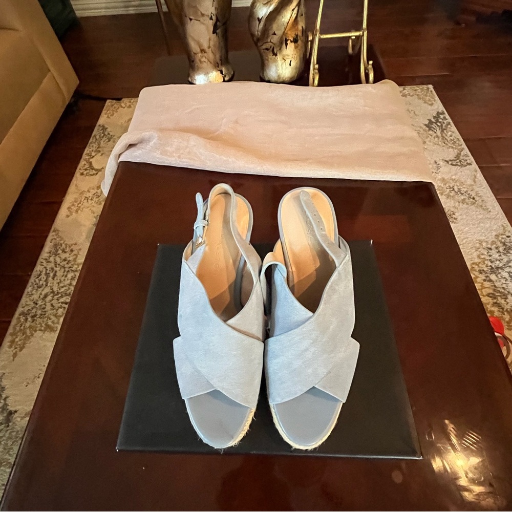 Blue wedge heel